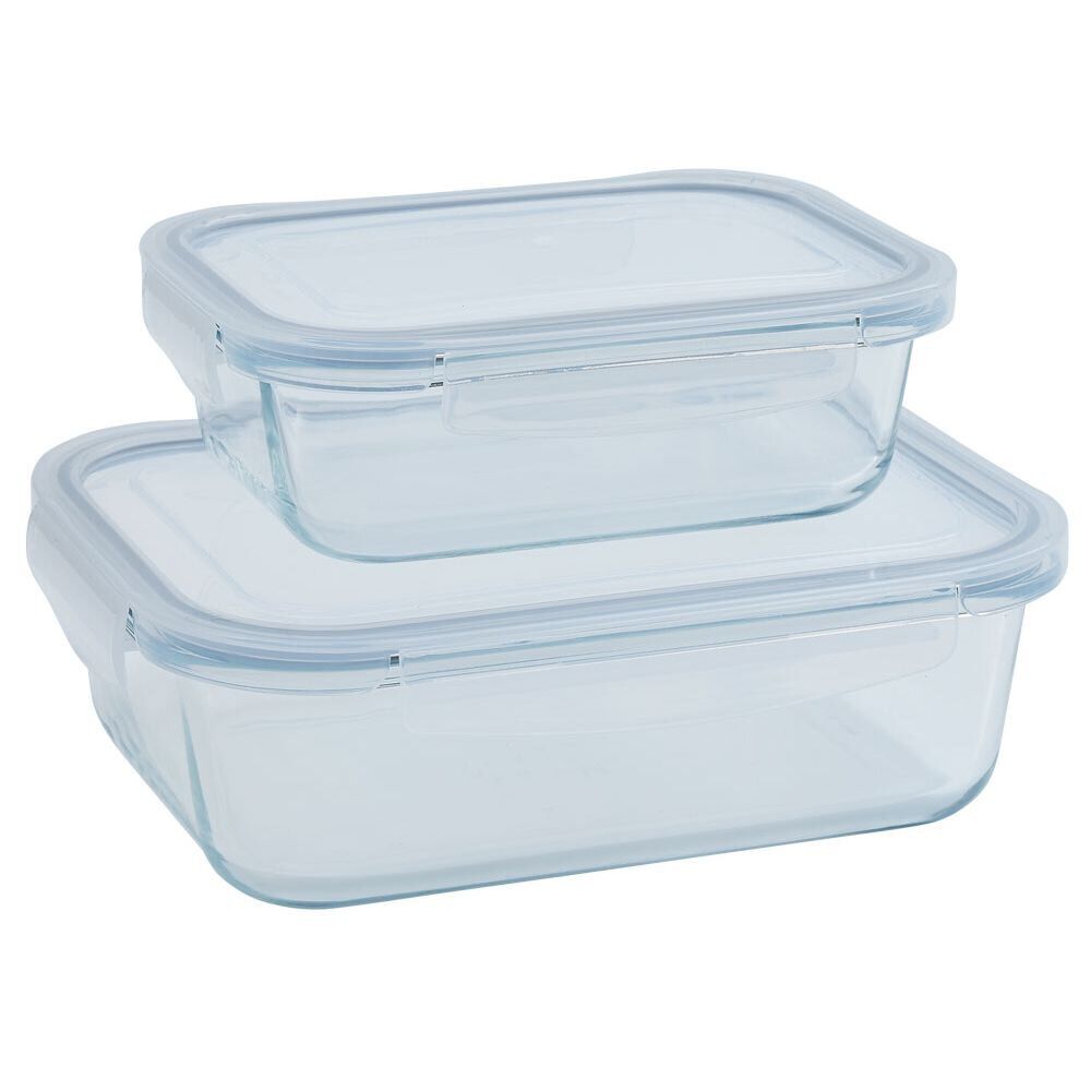2 boîtes de conservation en verre 640 ml et 1500 ml