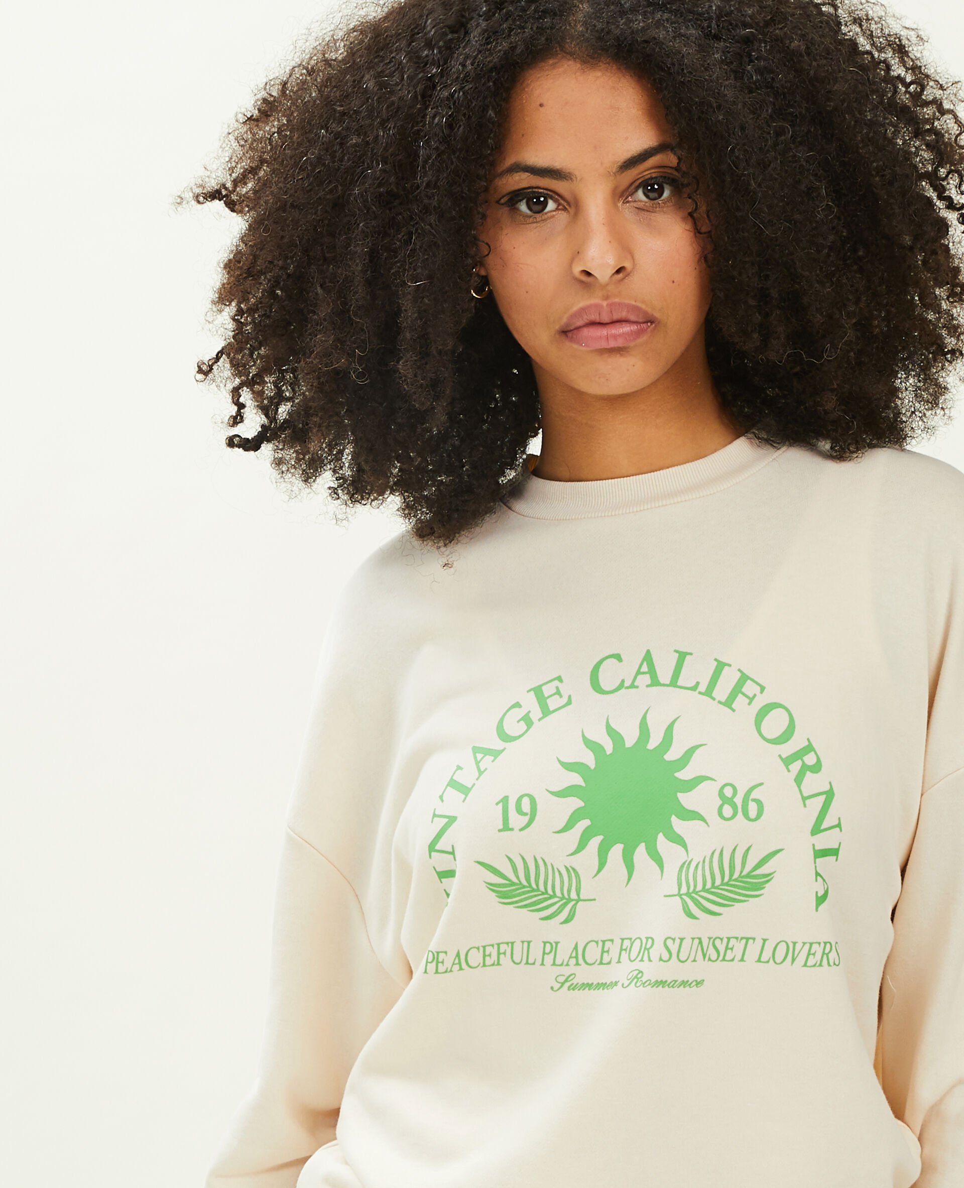 Sweat col rond - Beige