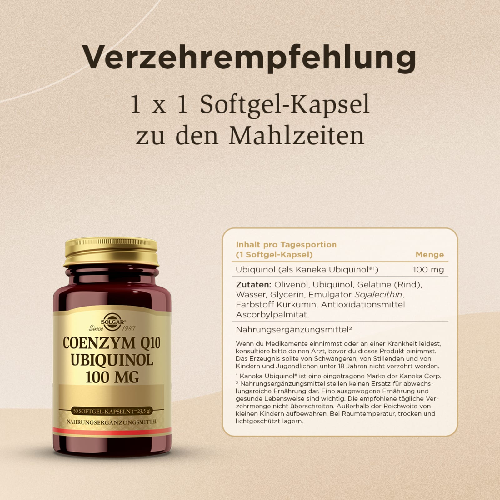 Coenzym Q10 Ubiquinol 100 mg (50 Kapseln)