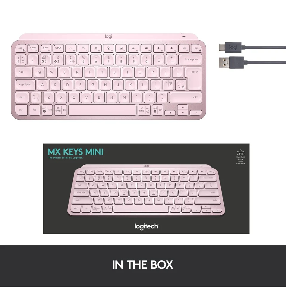 Logitech - MX Keys Mini minimalistisk Trådløs Tastatur - Nordic Layout