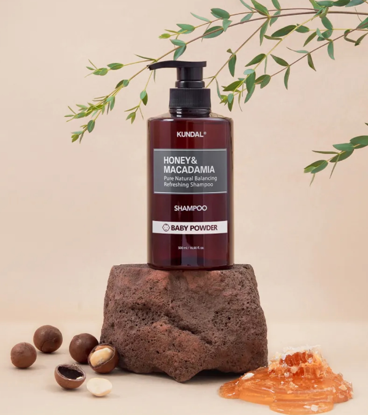 Kundal - Shampoo Refrescante Honey & Macadamia - Baby Powder