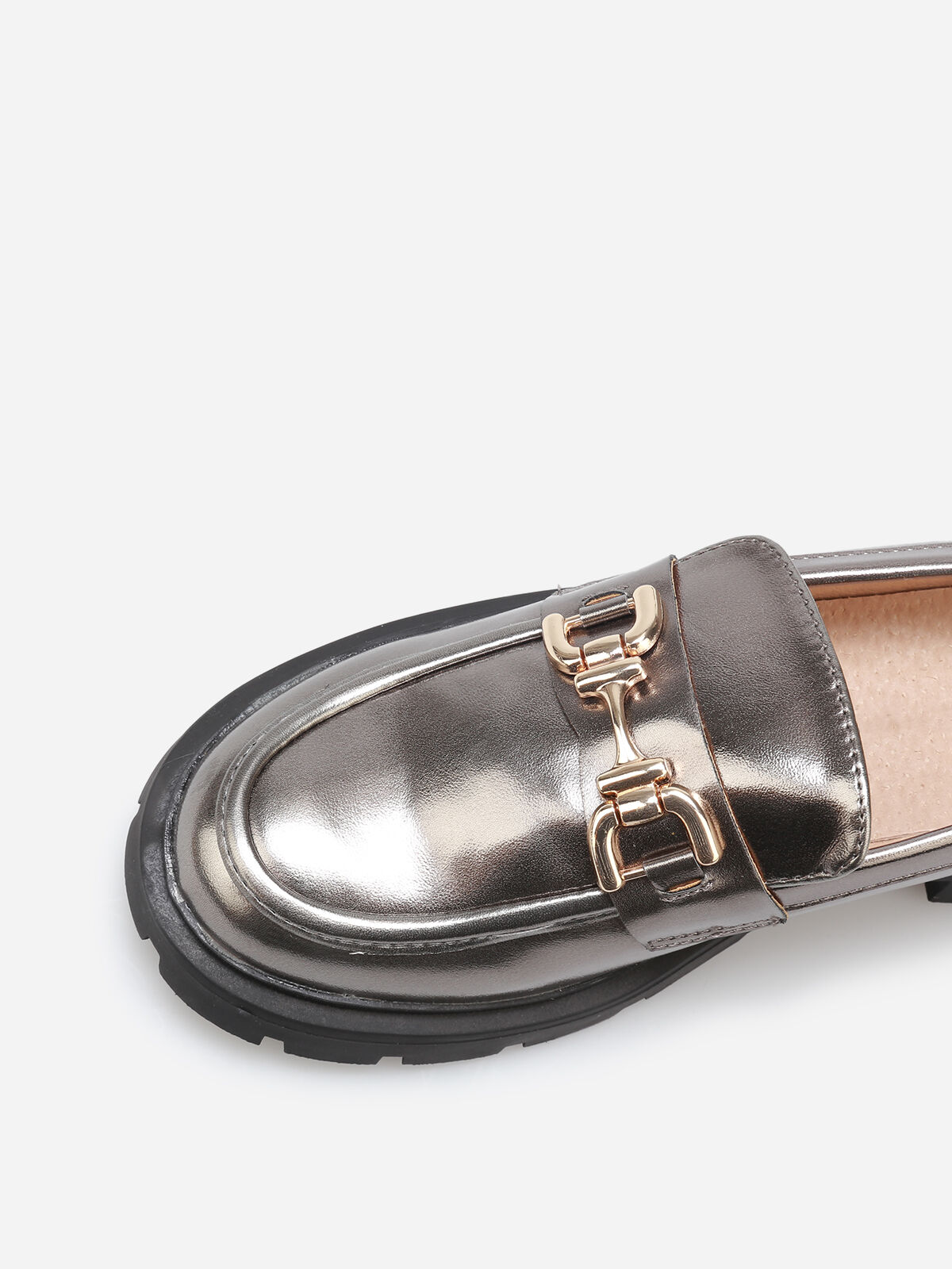 Mocassins chunky à boucle- Gris