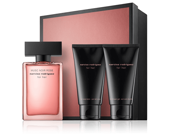 Narciso Rodriguez for her Musc Noir Rose Set mit Shower Gel & Body Lotion 50ml-50ml-50ml