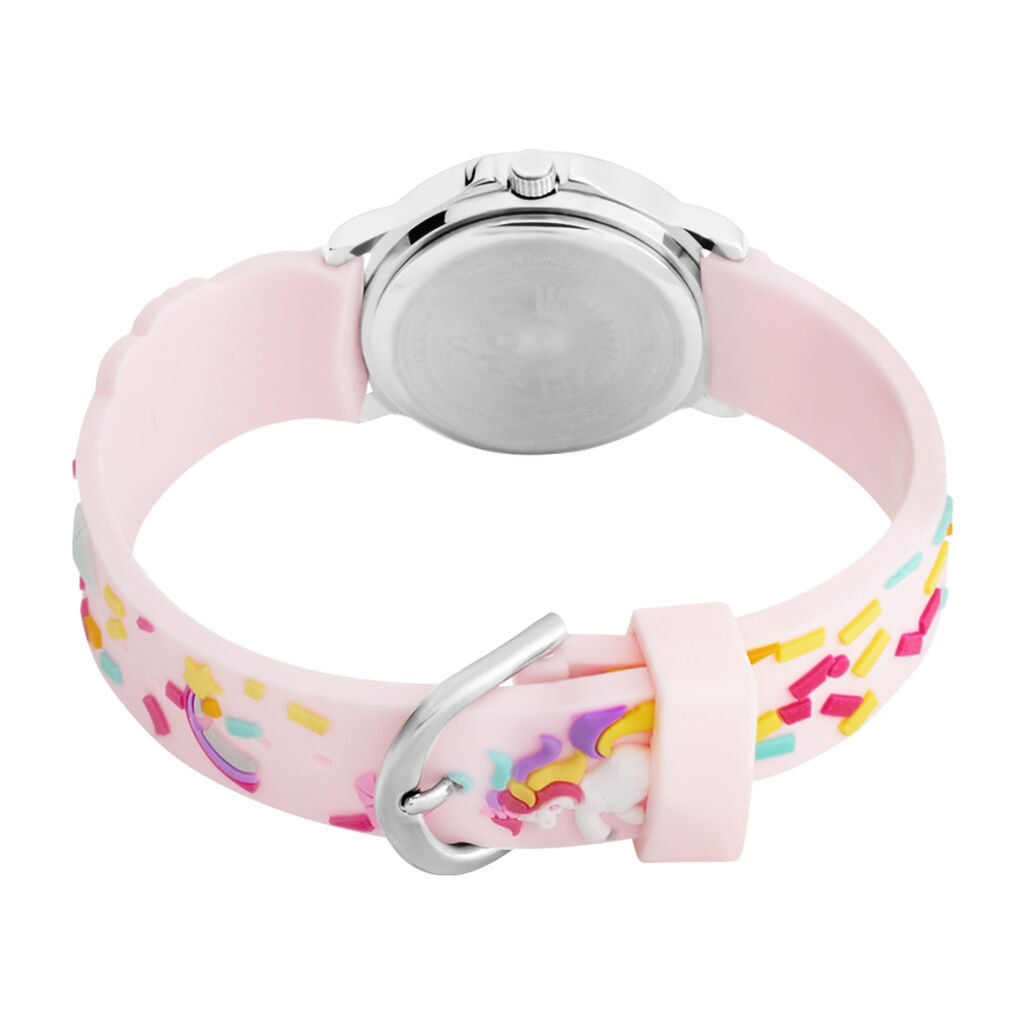 Montre Upp Fuzzy Rose Et Blanc