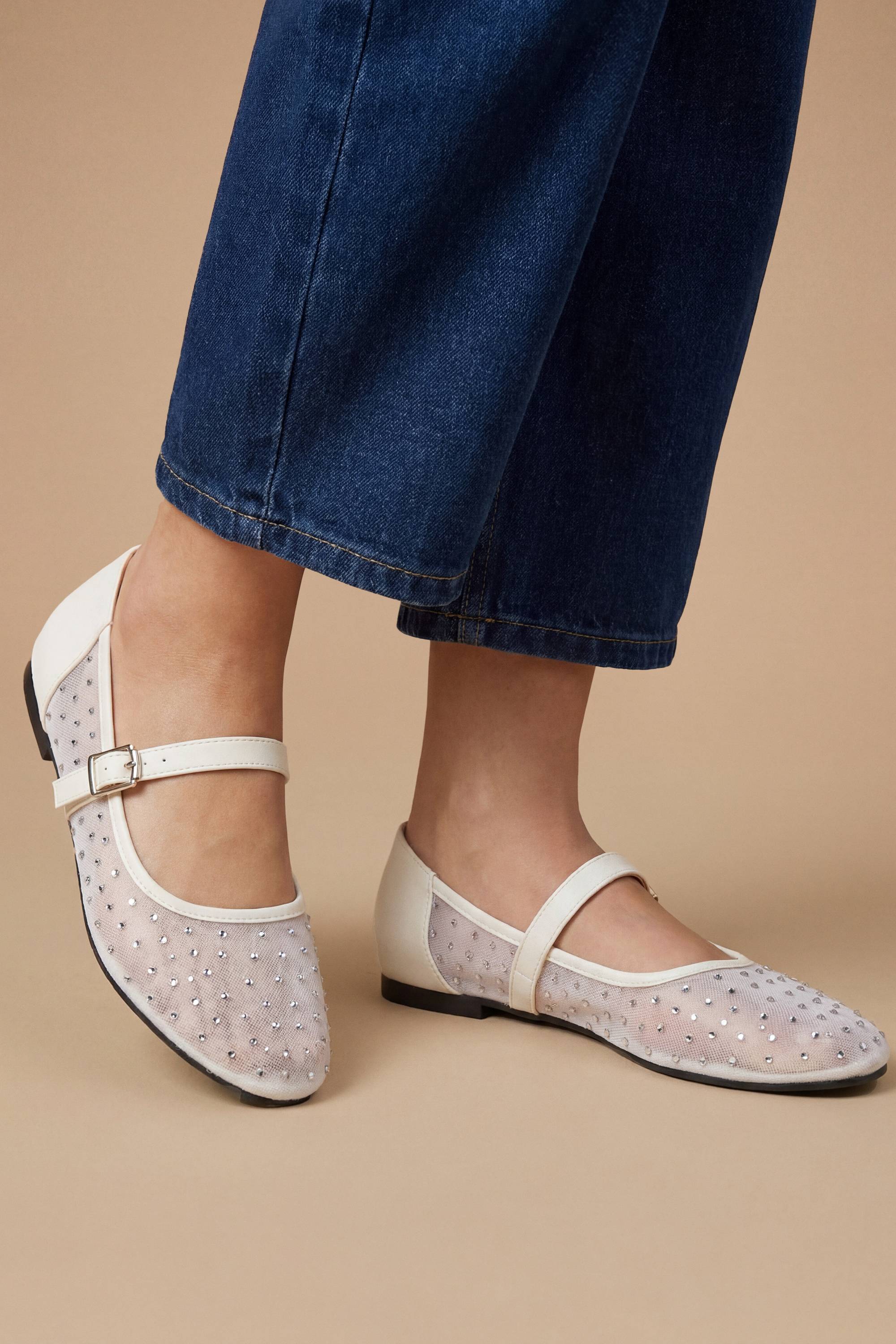 Oasis Ballerines Mary Jane Harriet En Mesh Embelli