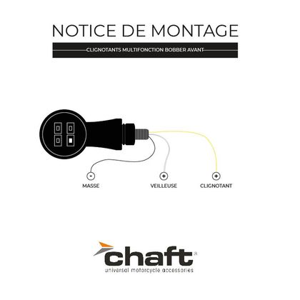Clignotant Chaft BOBBER LED AVANT (La paire) Universel - Noir