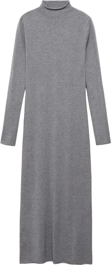 MANGO Knitted Perkins neck dress Medium grey