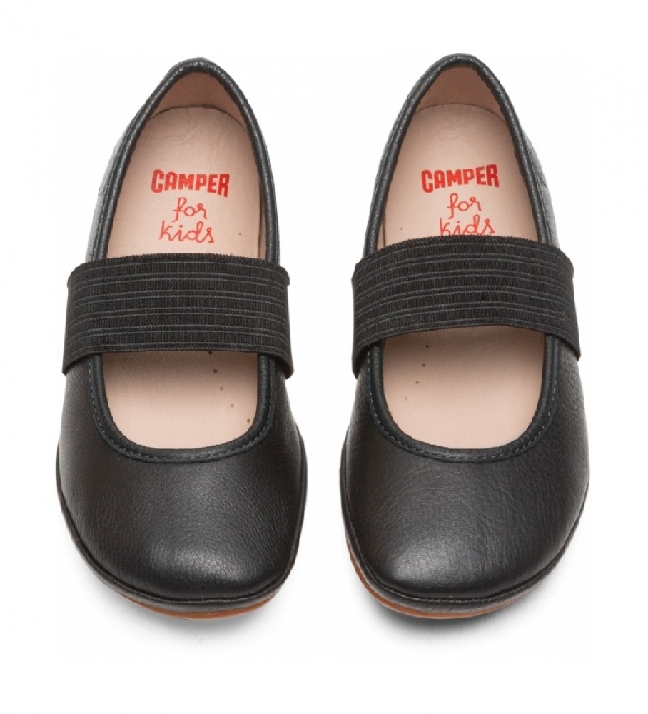 Sapatilhas de Ballet Infantis Camper Right em Couro Preto