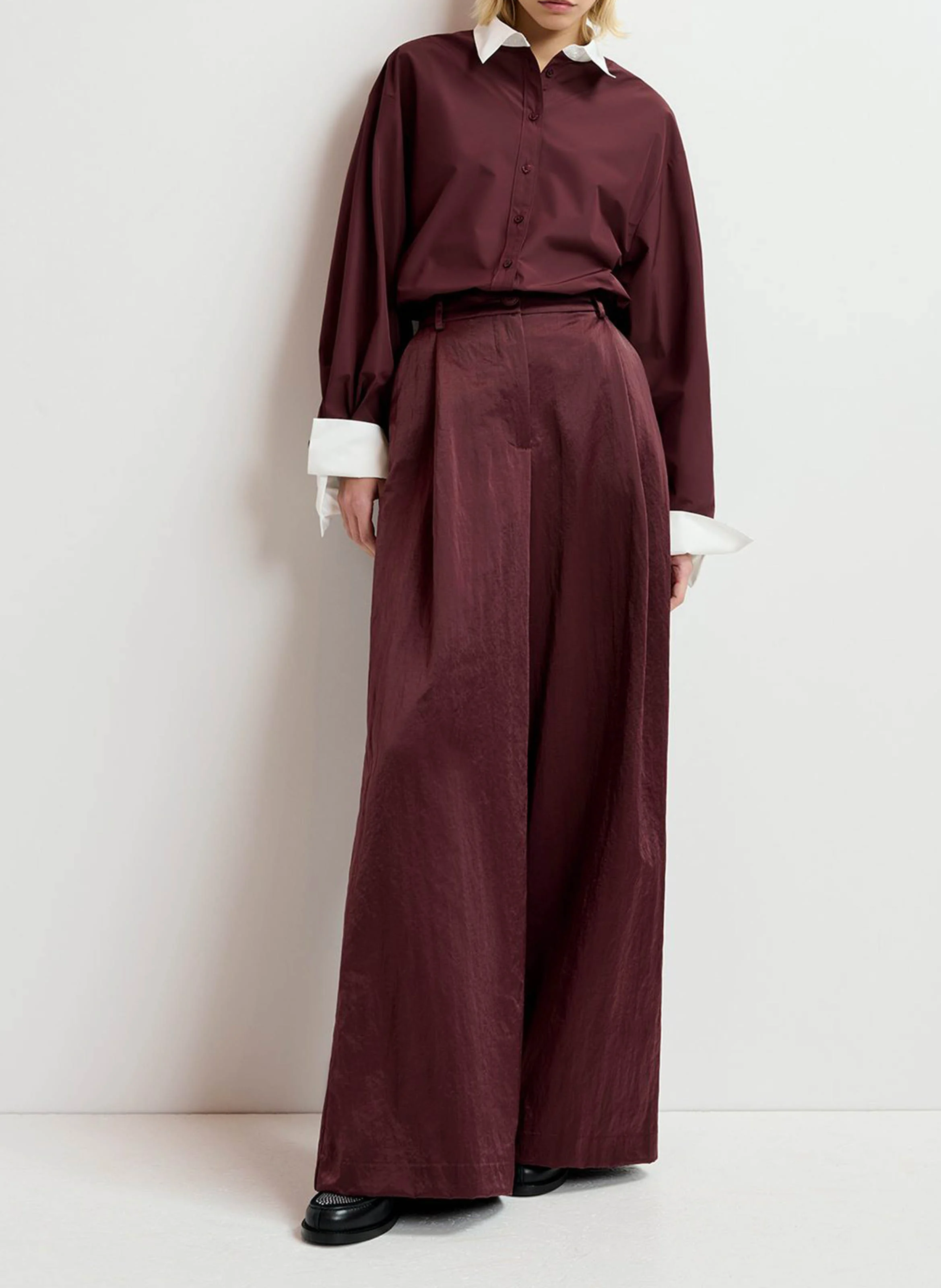 GAZPACHO - Pantalon large satiné | Rouge