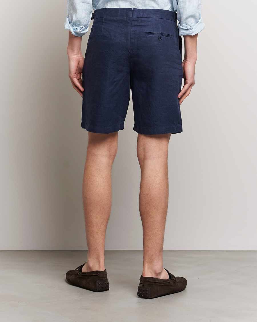 Orlebar Brown Norwich Linen Shorts Navy