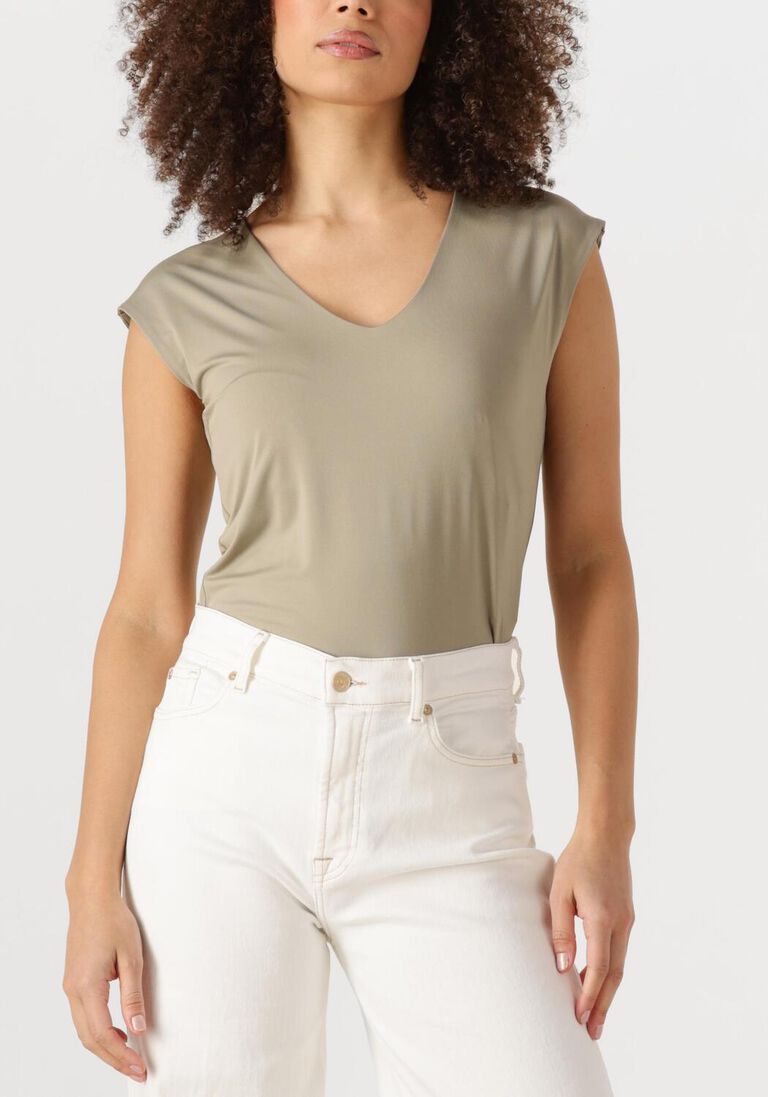 groene rosemunde t-shirt billie capsleeve v-neck