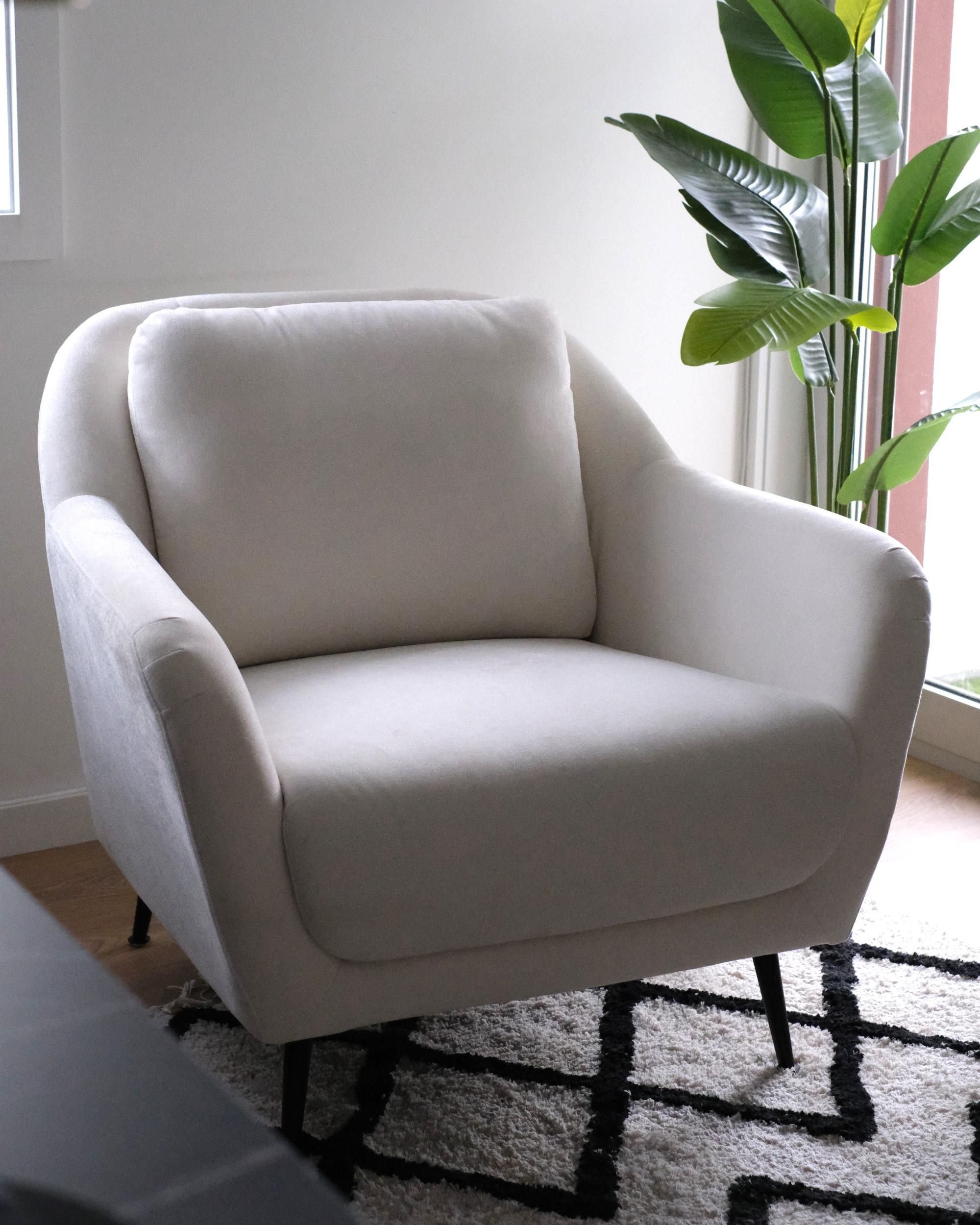 Fauteuil EIBY Chenille Wit
