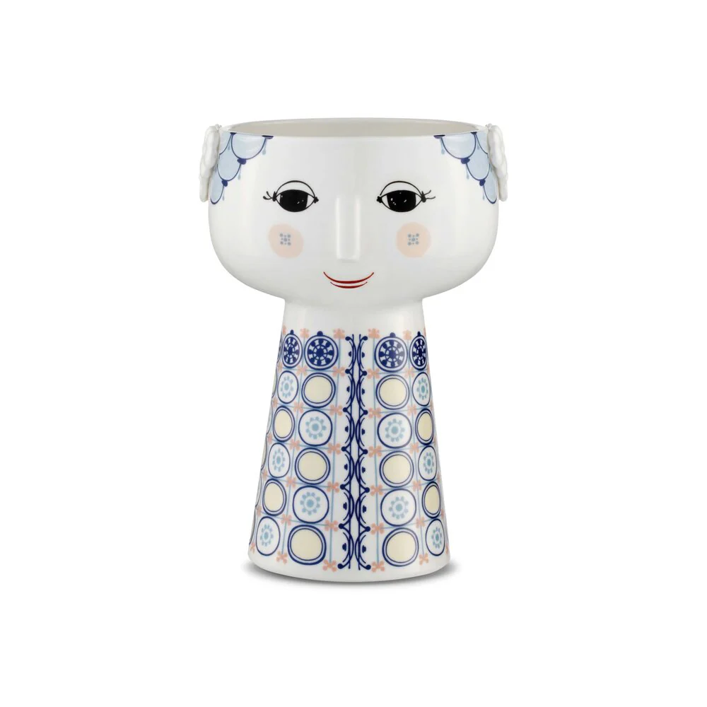 Bjørn Wiinblad  Eva vase, blå - H18,5 cm.