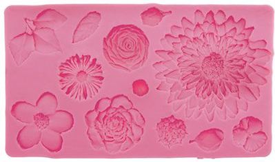Stafil - Siliconen mal - Flowers multi - 12 figuren - 20x11,7x1,5cm