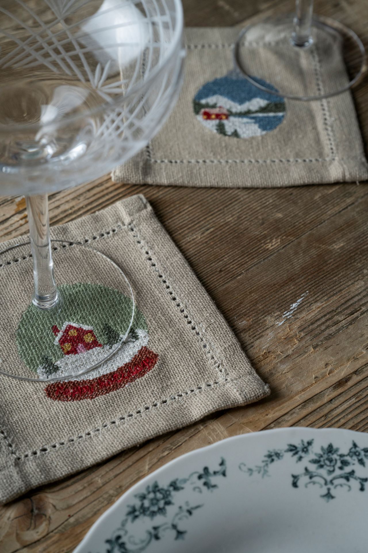 2pk drikkebrikke natur - 13x13 cm