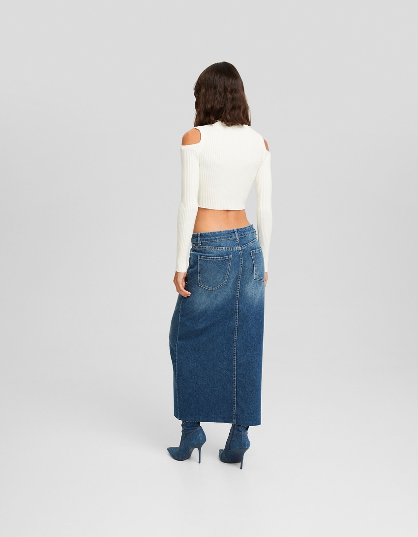 Saia longa de jeans