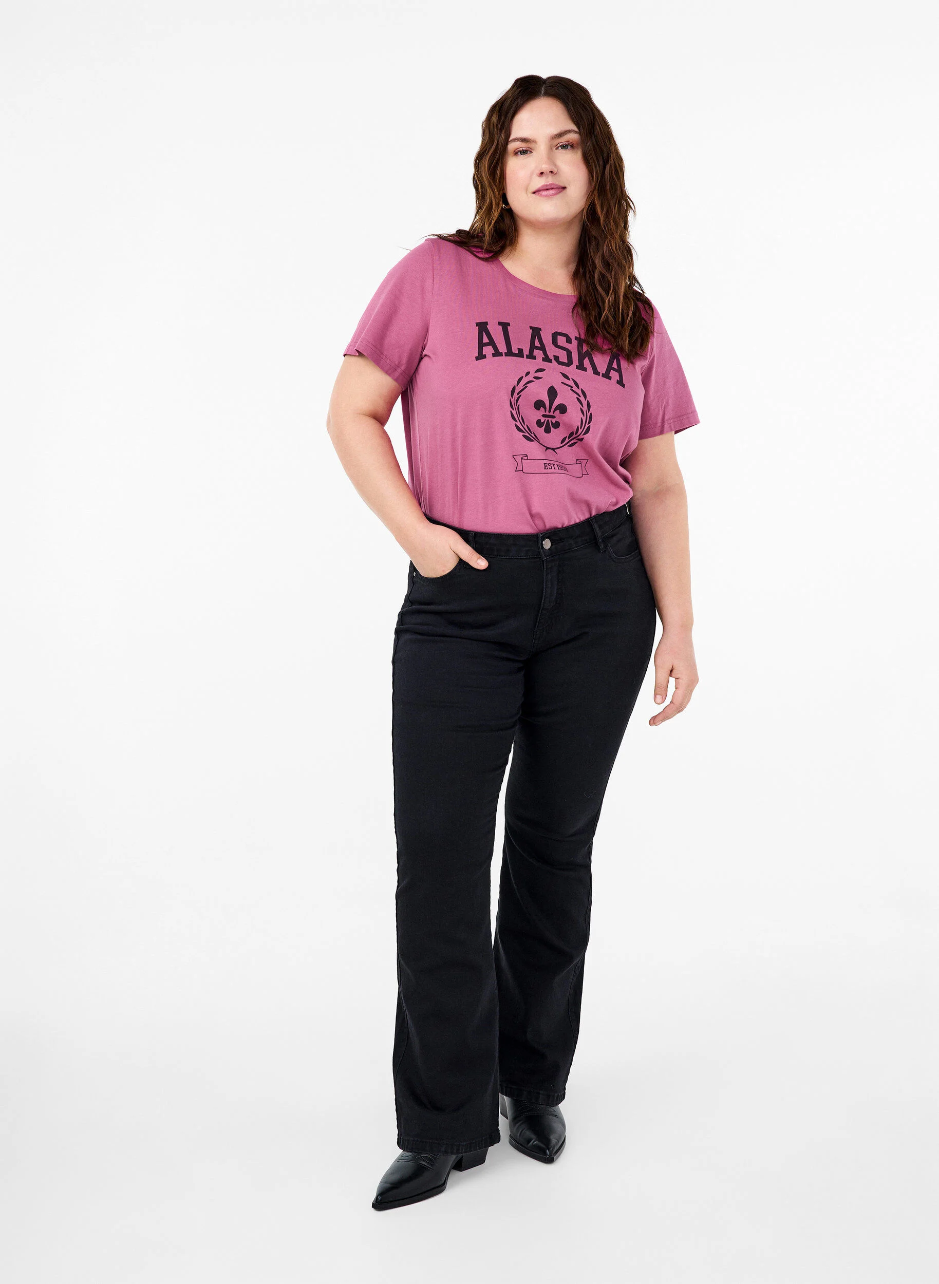 T-shirt i bomuld med tekstmotiv