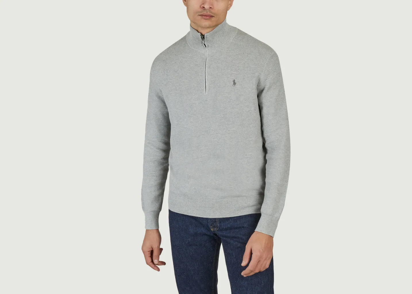 Pull Demi-Zippé En Coton Piqué Polo Ralph Lauren