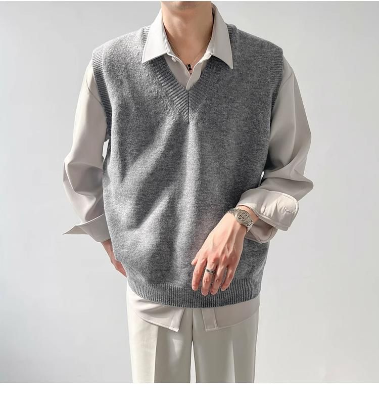 GRAYCIOUS - V-hals effen trui-vest