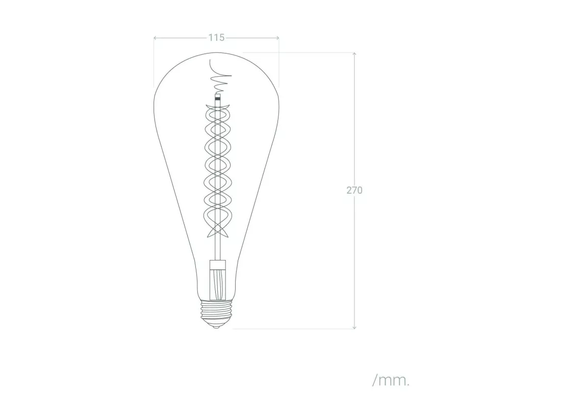 Ampoule LED E27 Filament 8W 800lm ST115 Ambre No Flicker 2200K Blanc chaud
