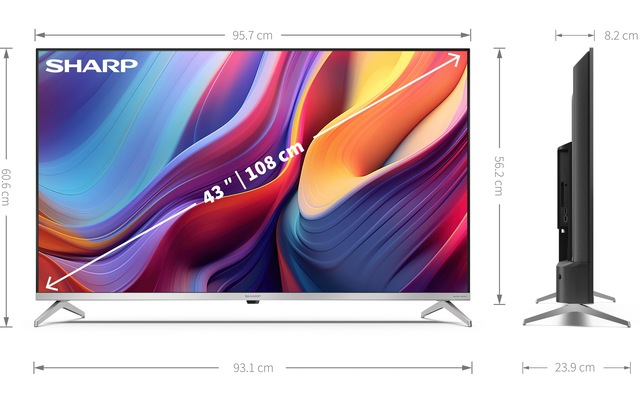 Sharp QLED-Fernseher »QLED GOOGLE TV, 43 ZOLL« 108 cm/43 ″