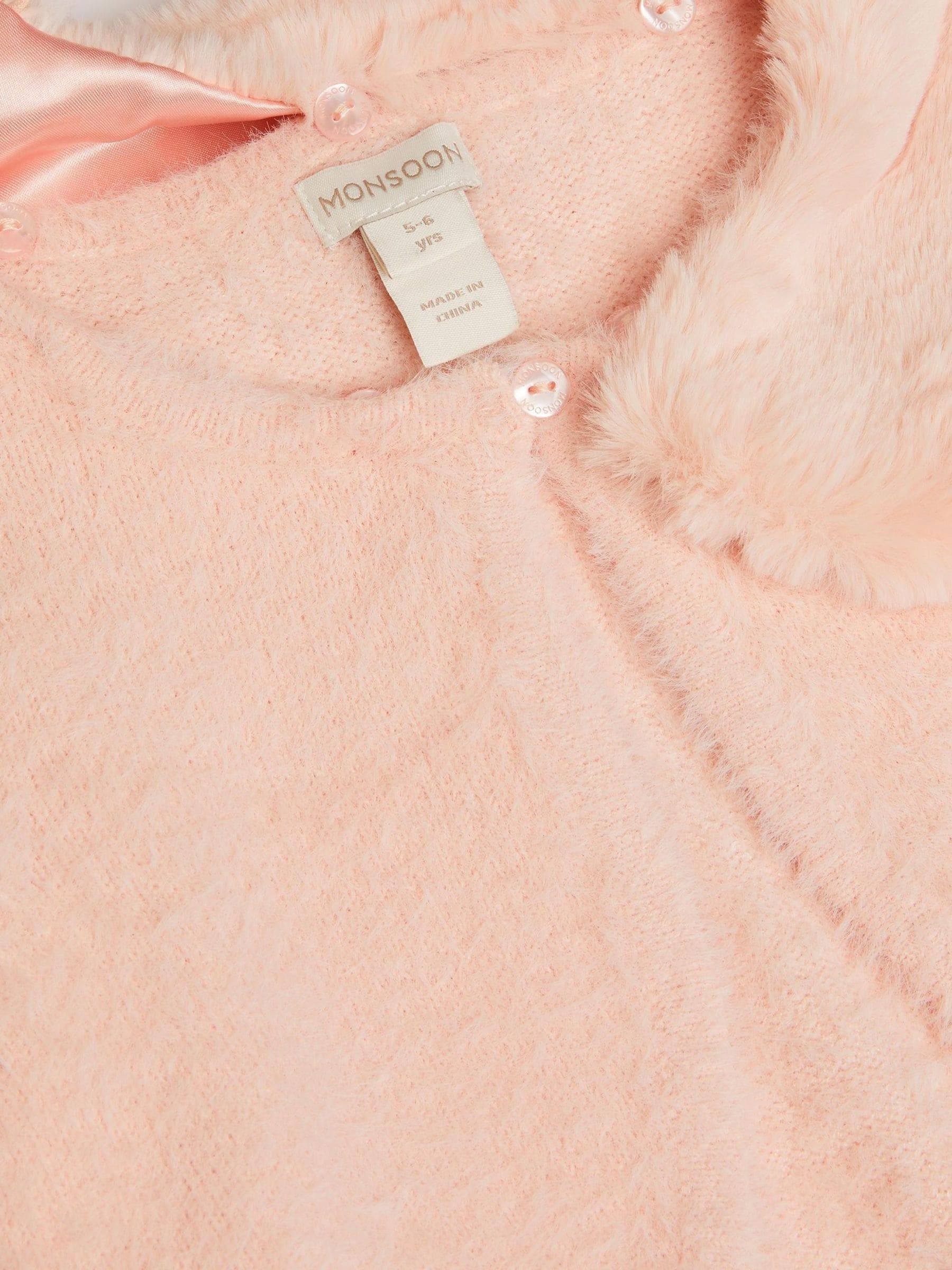 Roze - Monsoon Afneembare Kraag Fuzzy Vest