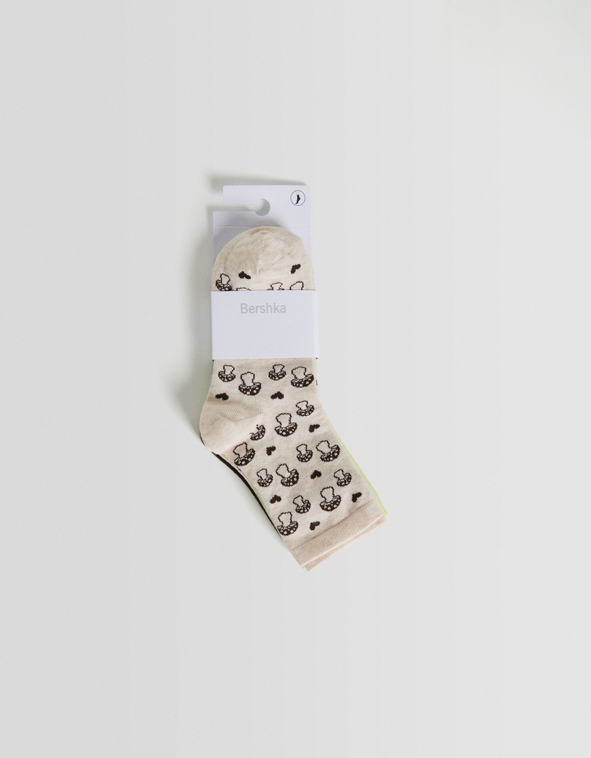 Pacote com 3 pares de meias estampadas
