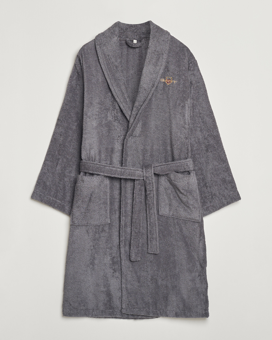 GANT Archive Shield Terry Robe Anchor Grey