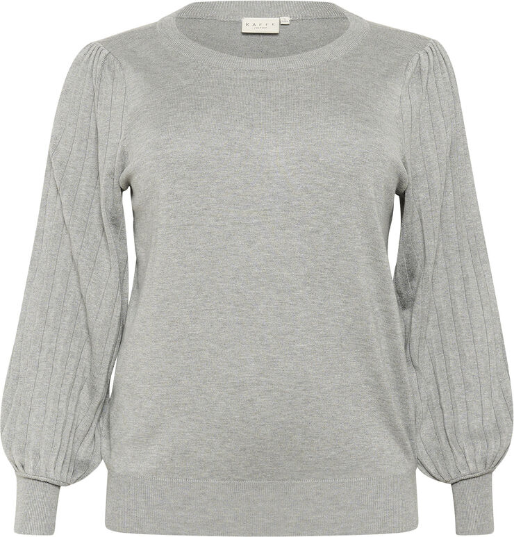 Kaffe Curve KCloni Knit Pullover Grey melange