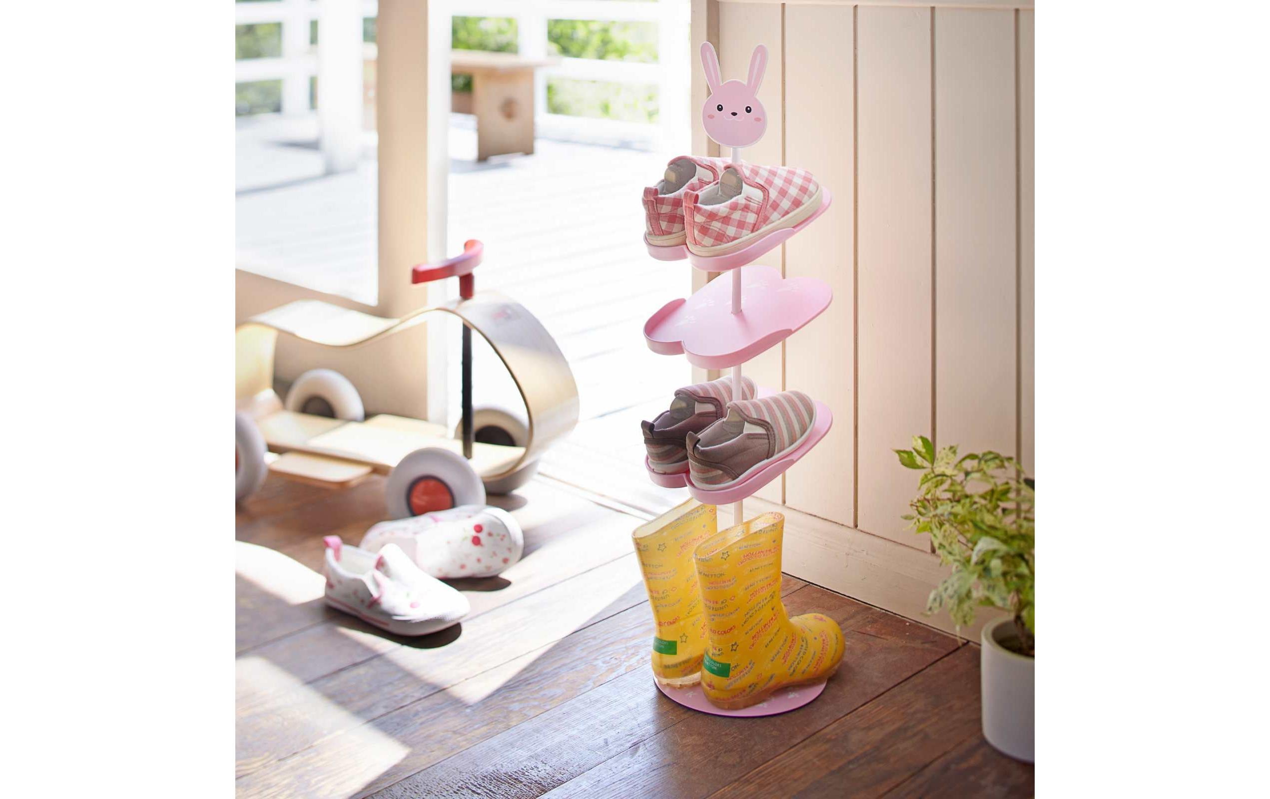 Schuhregal Hase 67 cm, RosaOrganizer für Kinderschuhe