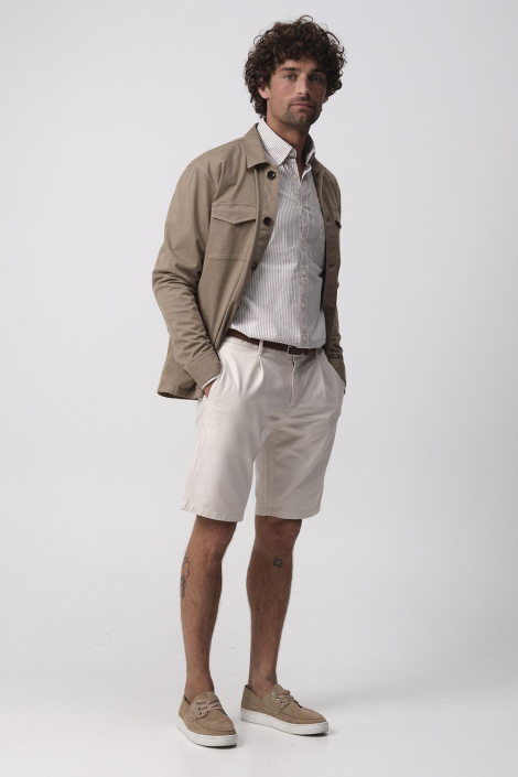 Campbell taupe heren overhemd