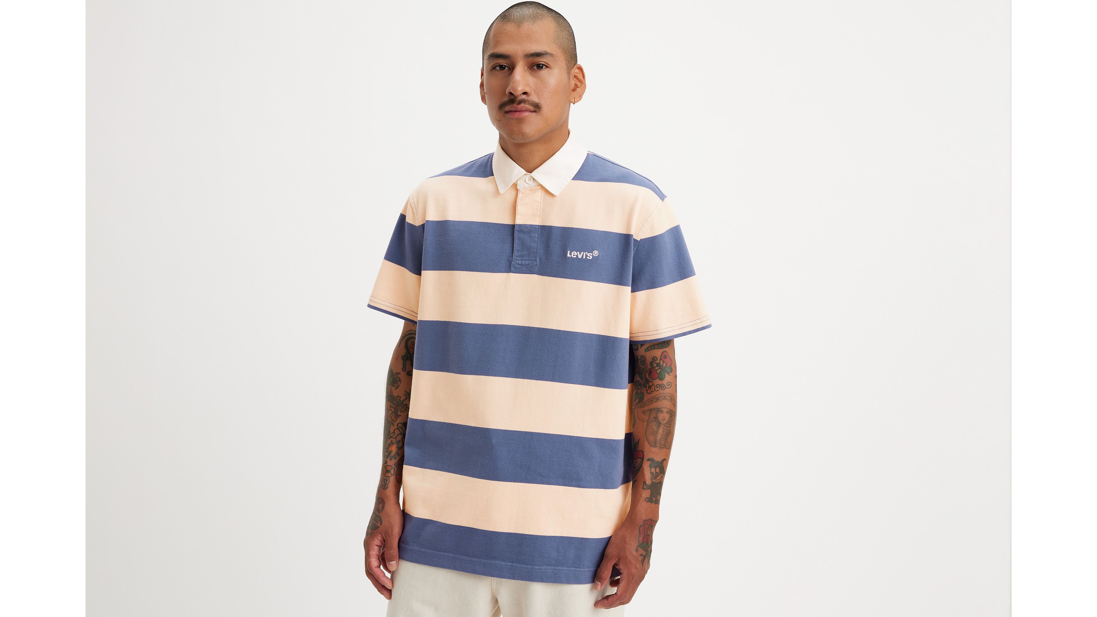 Polo manches courtes Union Rugby - Deck Stripe Coastal Fjord - Multicolore