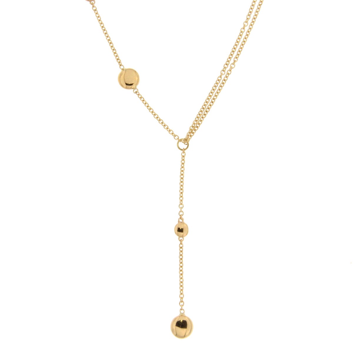 Collier or jaune 18 carats motifs pastilles