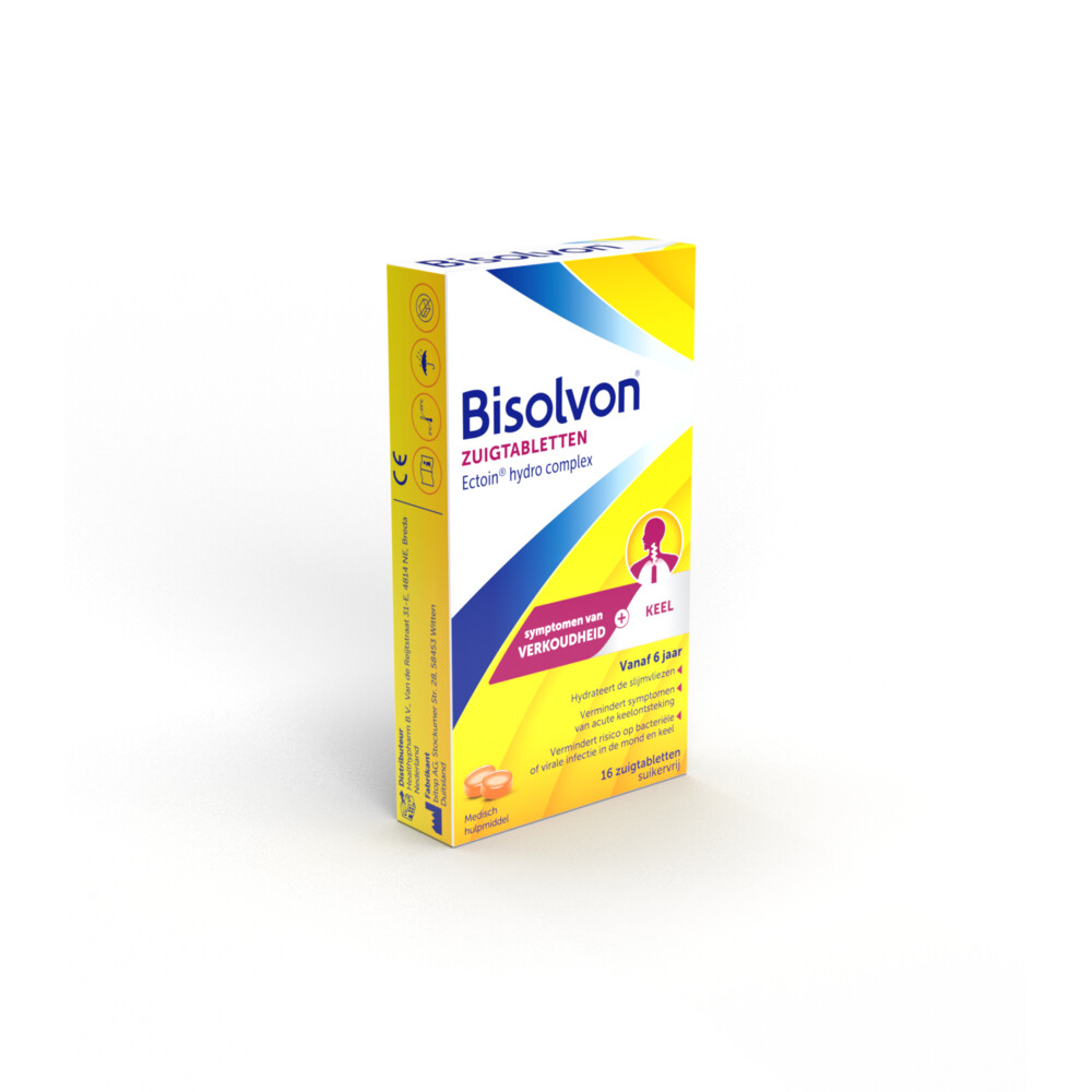 Bisolvon Droge Hoest En Keelpijn 16 zuigtabletten