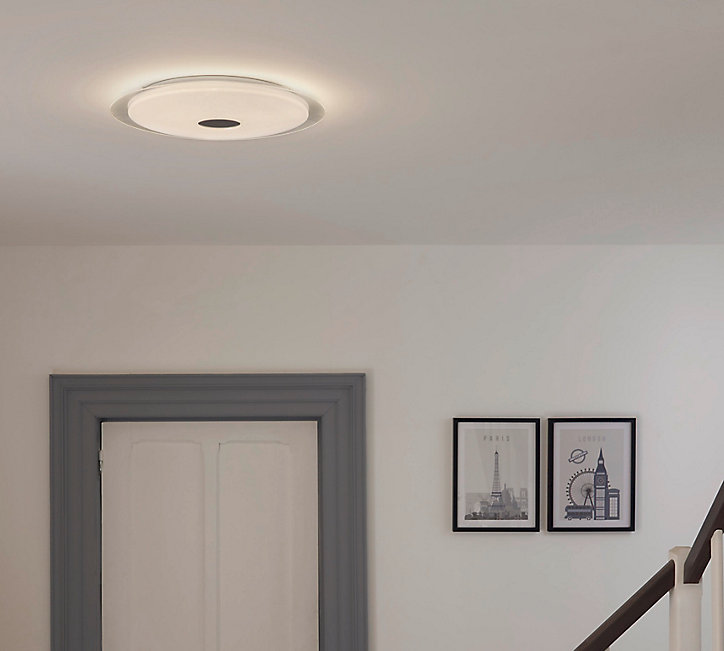 Plafonnier LED intégrée + anneau 2 en 1 Colours Angoon blanc neutre et blanc chaud 4000K Taille L