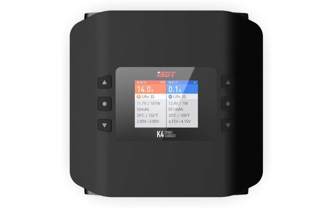 Dual-Ladegerät K4 AC/DC, 2x 600 W 1-8S<br>Leistungsstarkes Modellbau Ladegerät für 1-8S LiPo Akkus