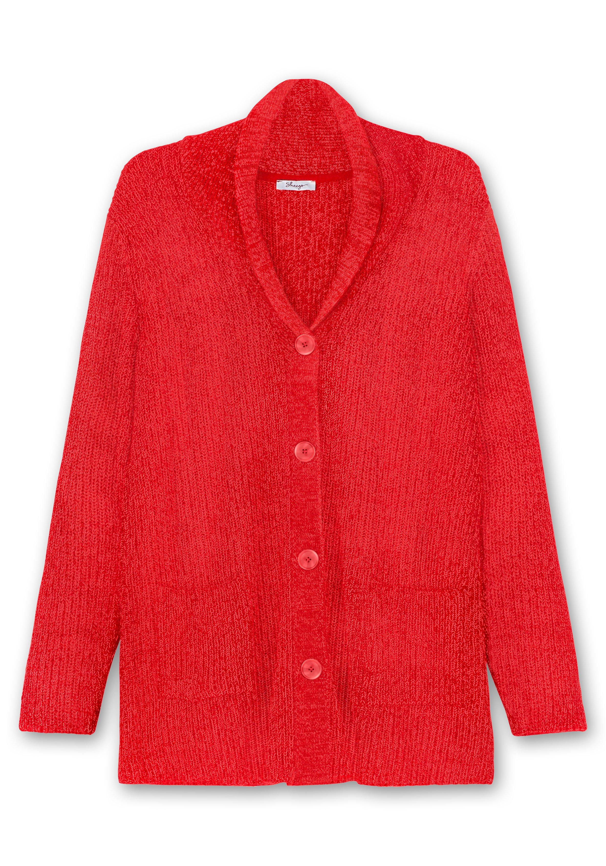 Strickjacke im Patentstrick, mit Schalkragen