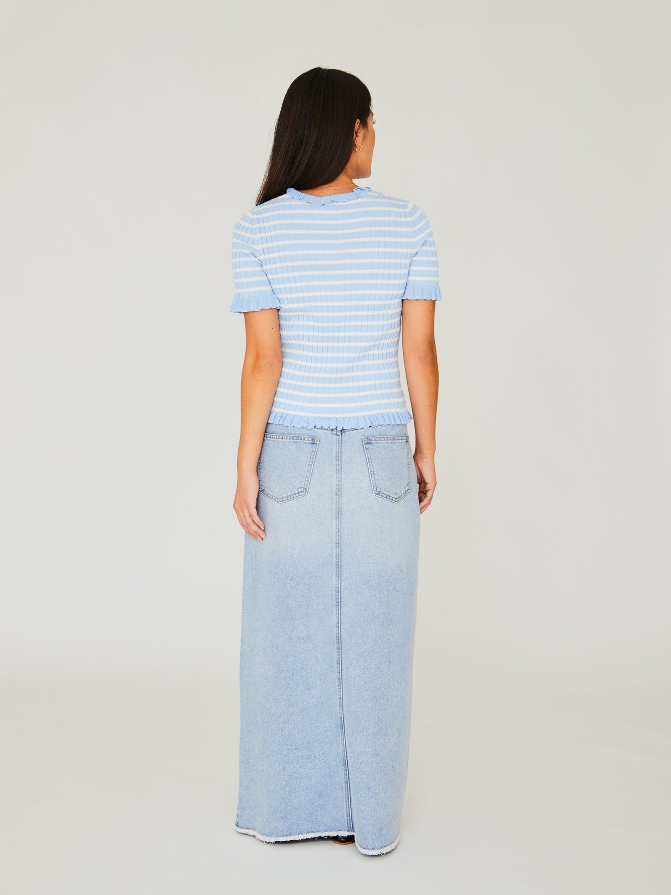 A-View Fabia Ss Tee 112 blue white stribe