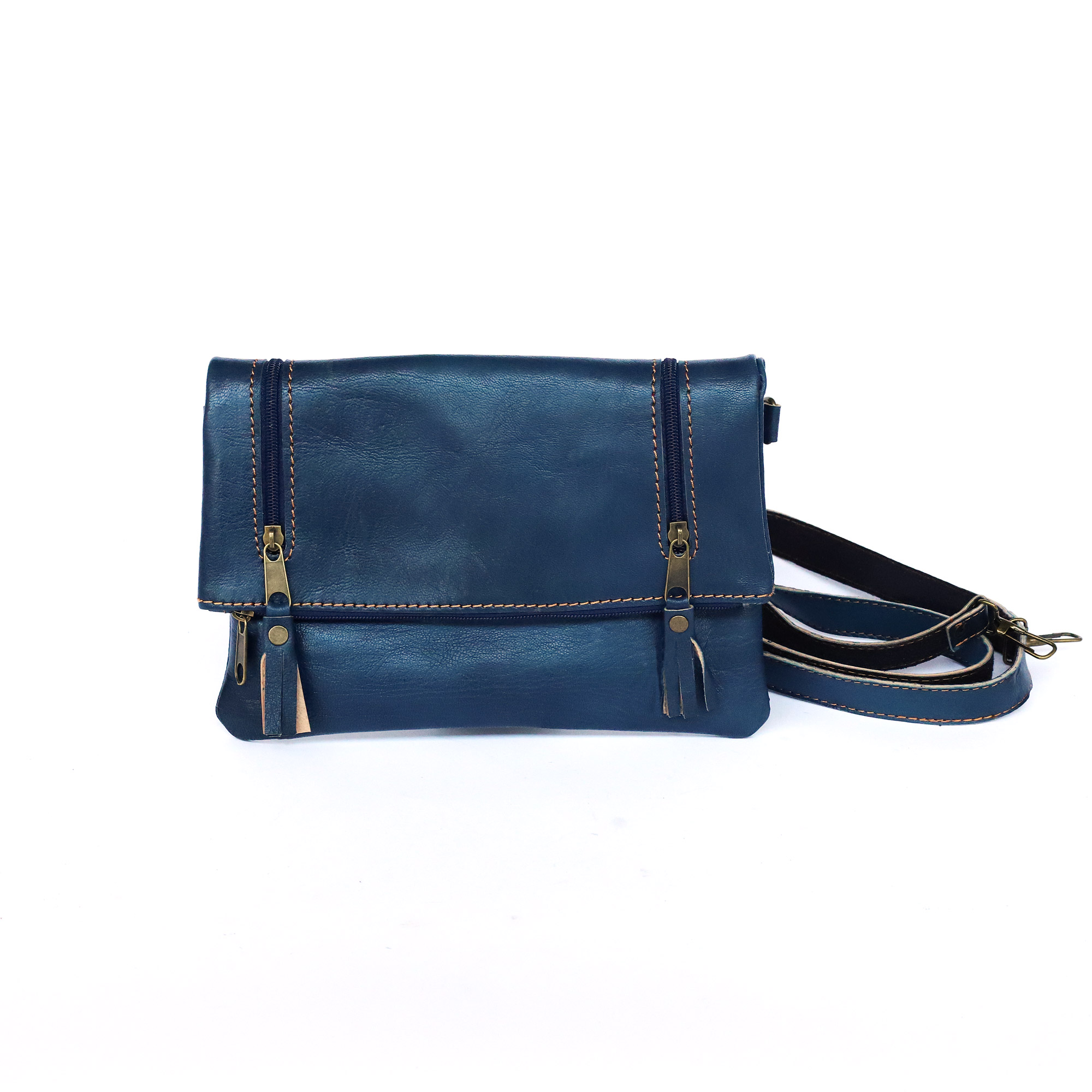 Handtasche aus Ziegenleder blau, B 26 cm, H 19 cm günstig bestellen