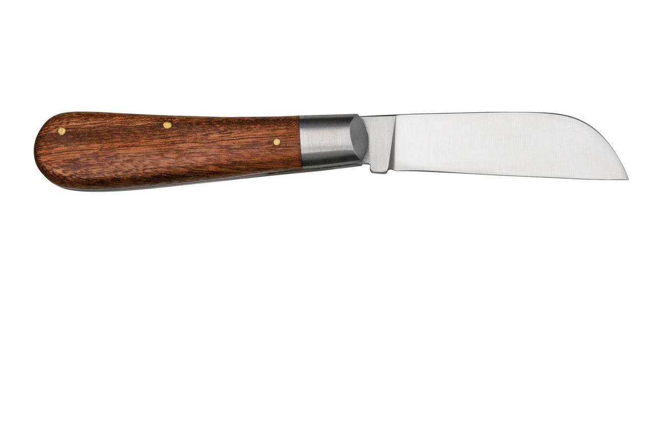Otter Anchor Knife 173 R Large Stainless, Sapeli, Brass Anchor, zakmes