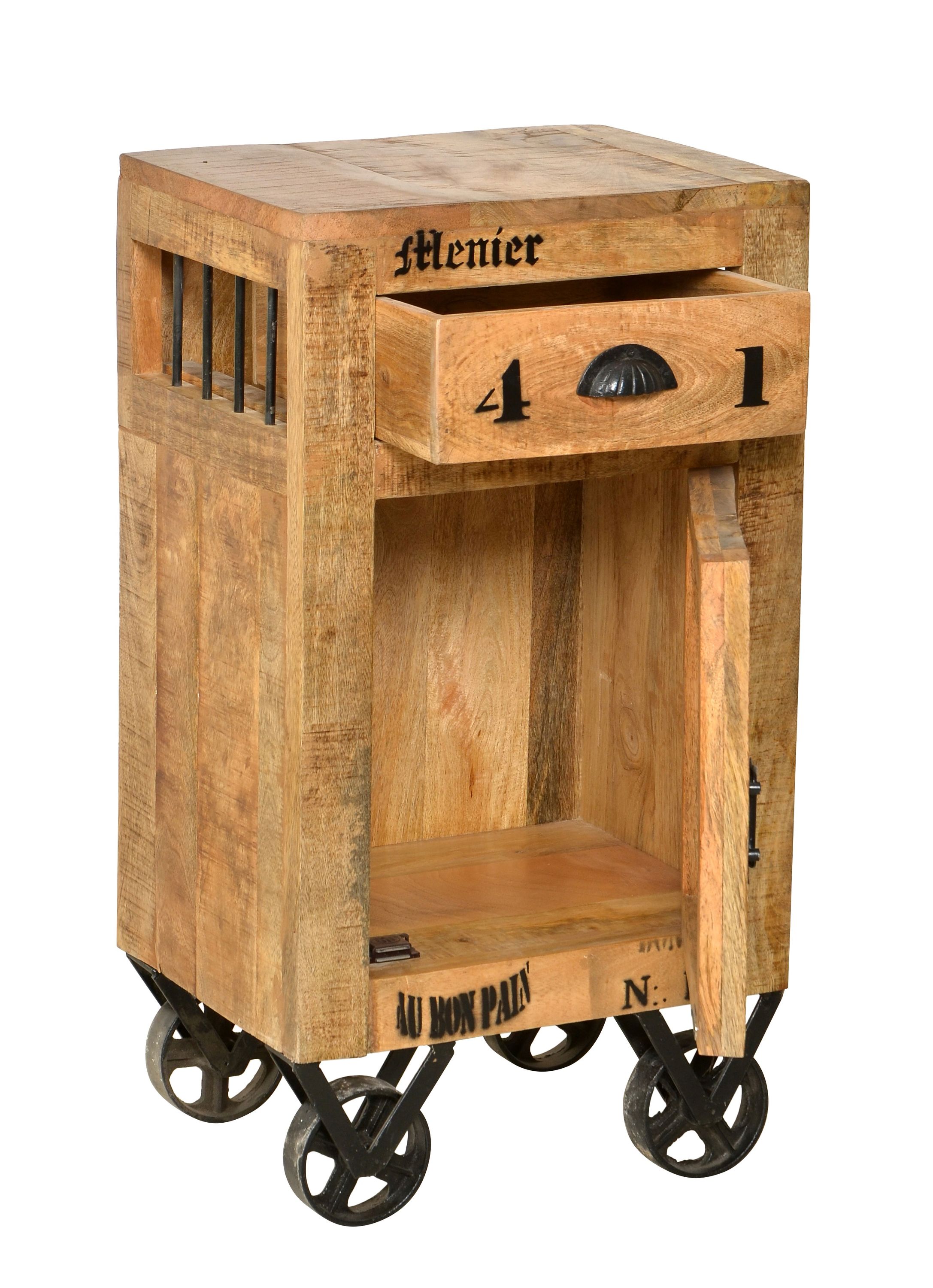 Kommode Mangoholz natur Schubladenschrank Sideboard Wohnzimmer Schrank