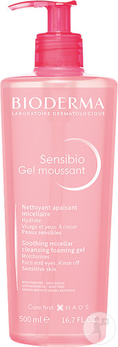 Bioderma Sensibio Gel Moussant Nettoyant Apaisant Visage Pour Peaux Sensibles 500ml