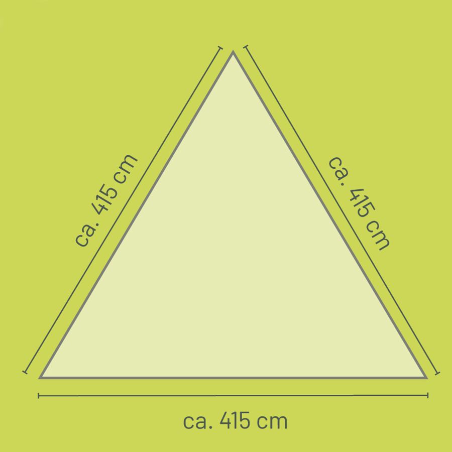 Sonnensegel Dreieckig 415x415x415cm Anthrazit, 100% Polyester, Gewicht: ca. 1,80kg