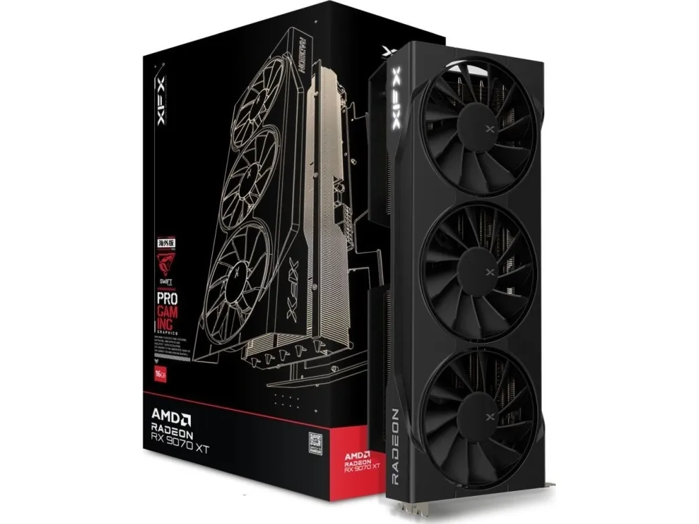 XFX Swift Radeon RX 9070 XT Gaming Edition, Radeon RX 9070 XT, 16 GB, GDDR6, 256 Bit, 7680 x 4320 pixel, PCI Express 5.0