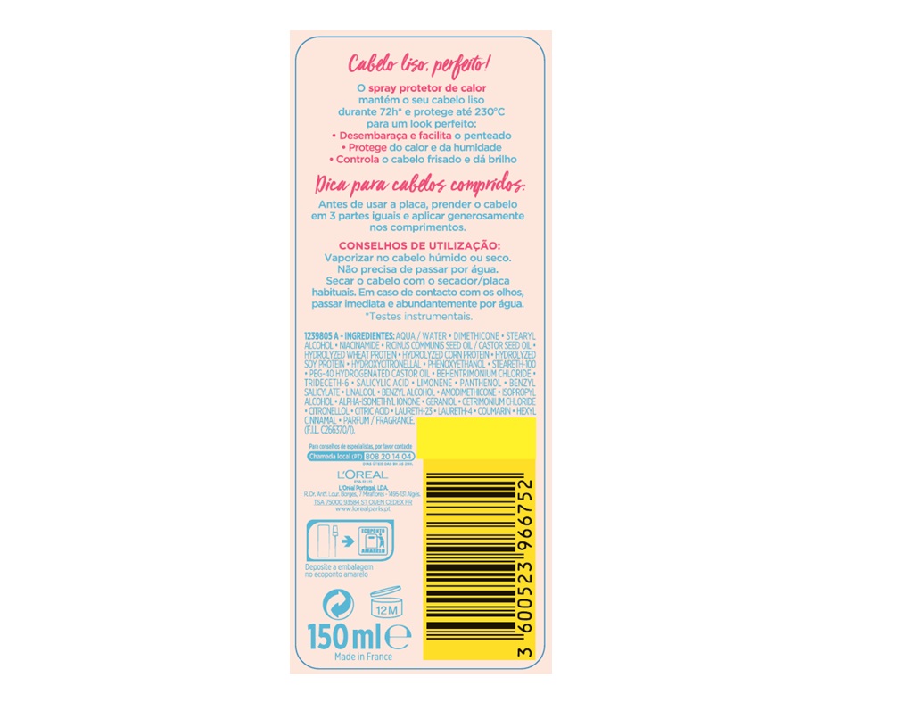 SPRAY ELVIVE DREAM LONG PROTECT CALOR 150ML