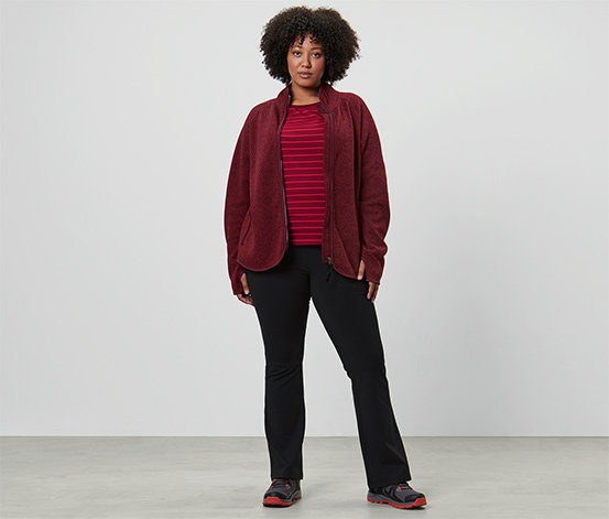 Strickfleece-Jacke, dunkelrot