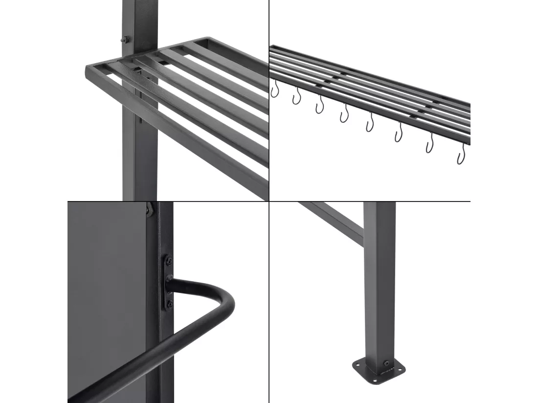 Tonnelle pavillon de barbecue grise 215 x 220 x 140 cm 03_0008739
