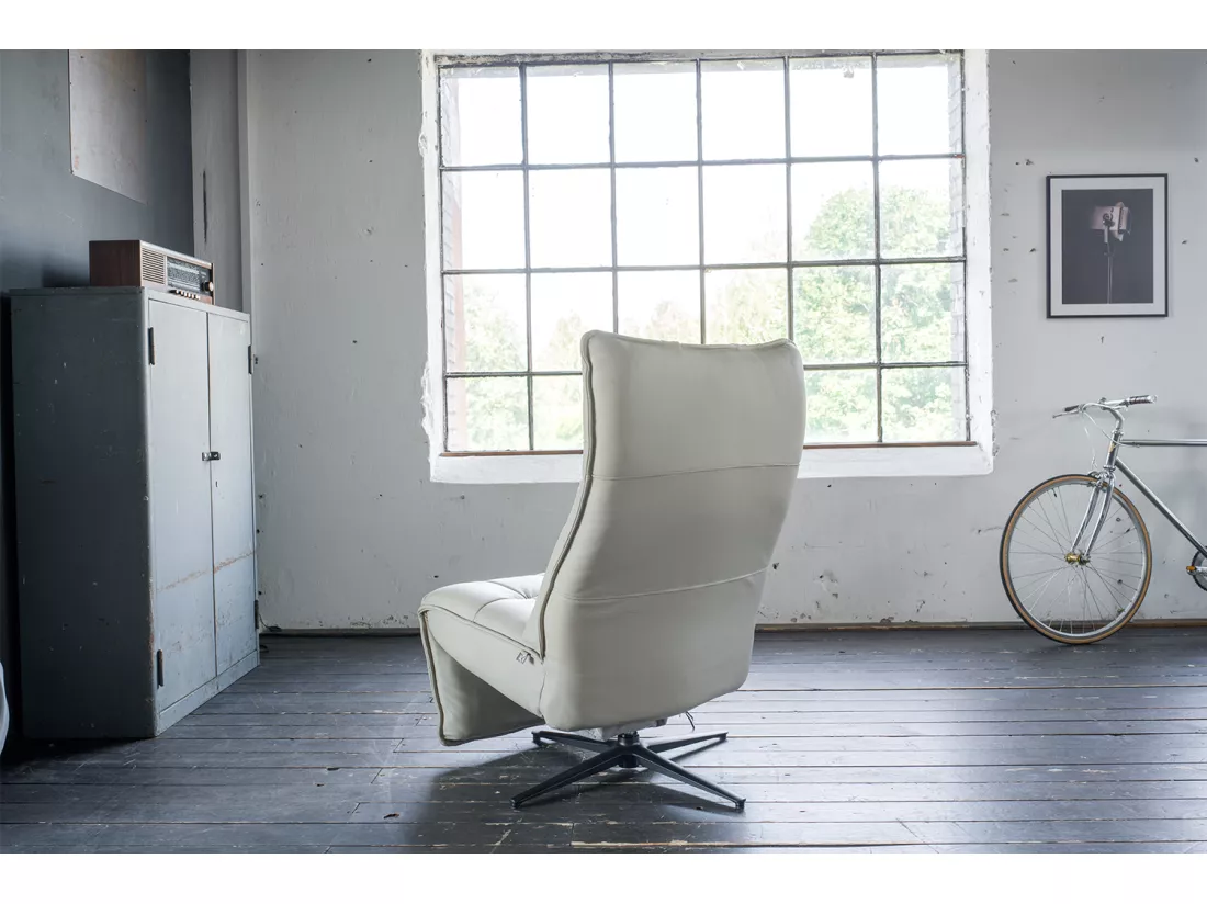 Fauteuil - Gris cuir - MIKO