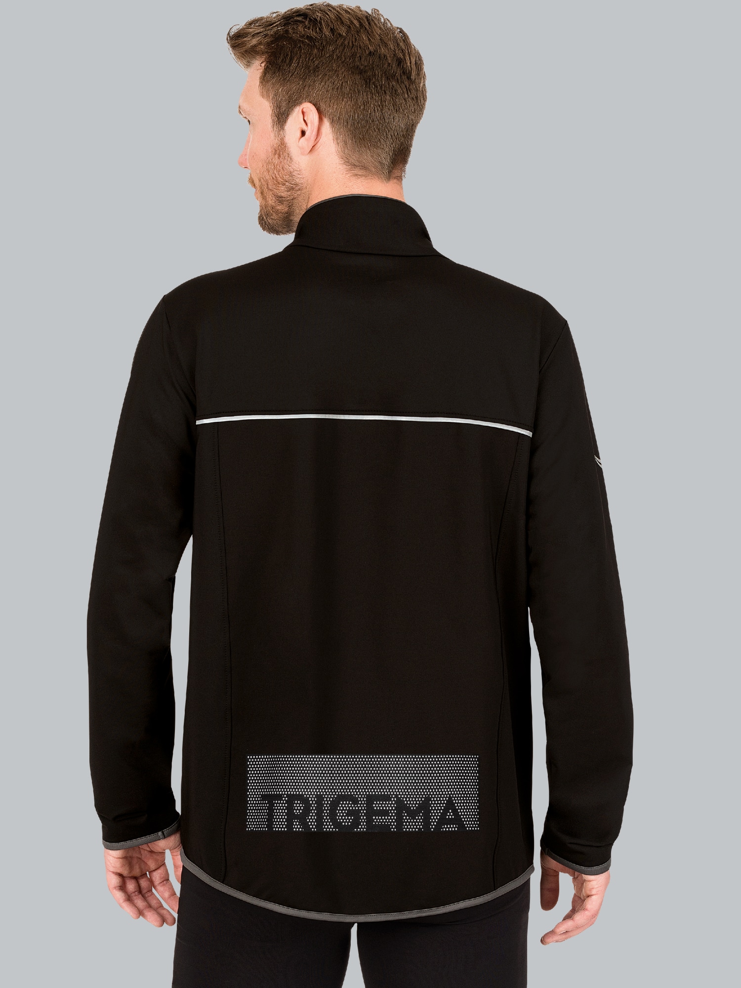 Praktische Sportjacke aus Microfaser Schwarz