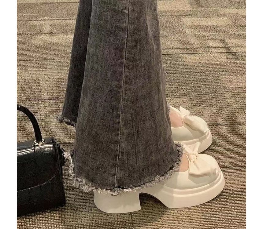 Bolitin - Mary Jane-schoenen met plateauhak en strik, imitatieparelband